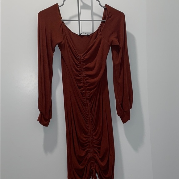 Brown Ruched Shein Dress - Picture 1 of 6